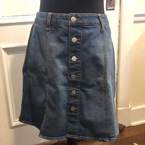 LOVE FIRE Denim Button Down Skirt Size 10